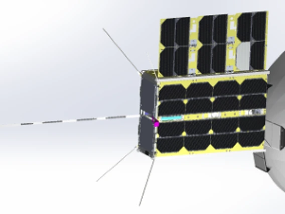 A 3D CAD rendering of the deployed WSPR antenna