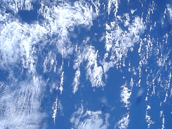 An image of clouds over the ocean