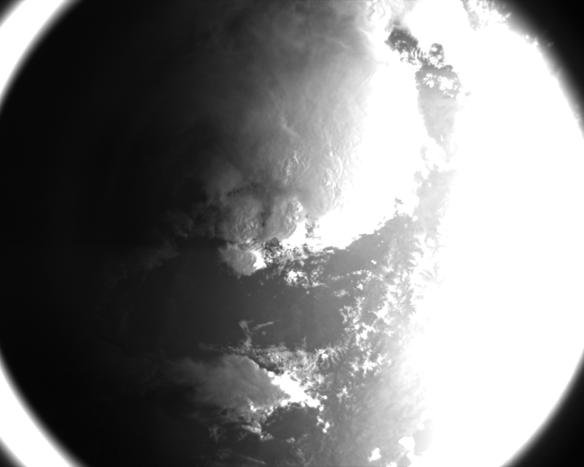 A black and white image of the Earth