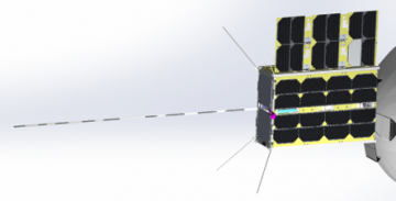A 3D CAD rendering of the deployed WSPR antenna