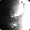 A black and white image of the Earth